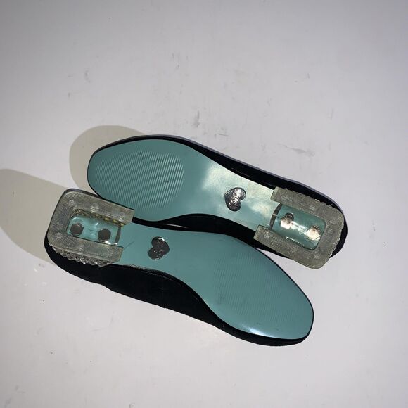 Betsey Johnson Shoes Womens Size 6.5 Black Rhinestone Block Heel Pumps SB Frida - Picture 9 of 10